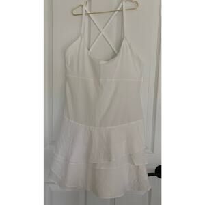 NWT Aerie Offline Maggie Ruffle Tennis Mini Dress Medium White Athletic